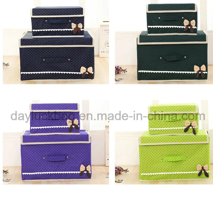 Collapsible Storage Box with Metal Buckle Fabric Home Organization