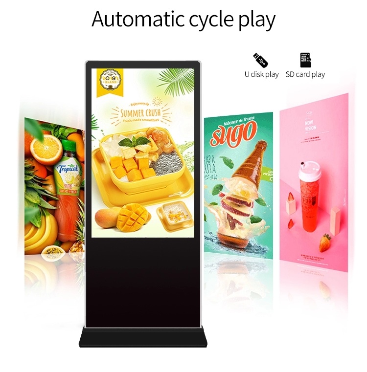 Floor Stand LCD Touch Screen Advertising Display Player, Table Top Touch Screen Digital Signage Monitor