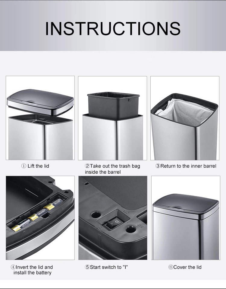 Sensor Kitchen Garbage Bin Space-Saving Design Trash Can