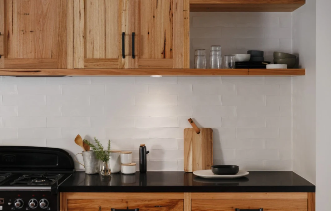 Traditional Particle Board Wood Grain Kitchen Cupboard Wooden Kitchen Cabinets
