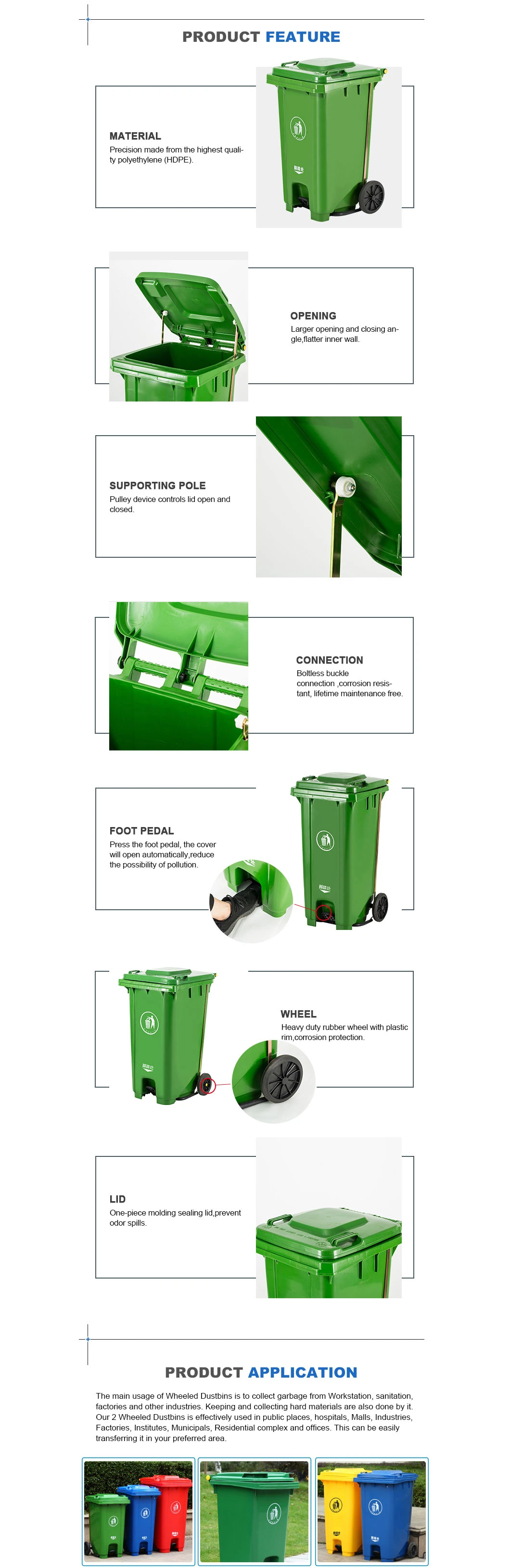 Trash Can Pedal Plastic Waste Bins