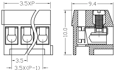 PCB Screw Terminal Block Connector 3.5mm Screw Terminal