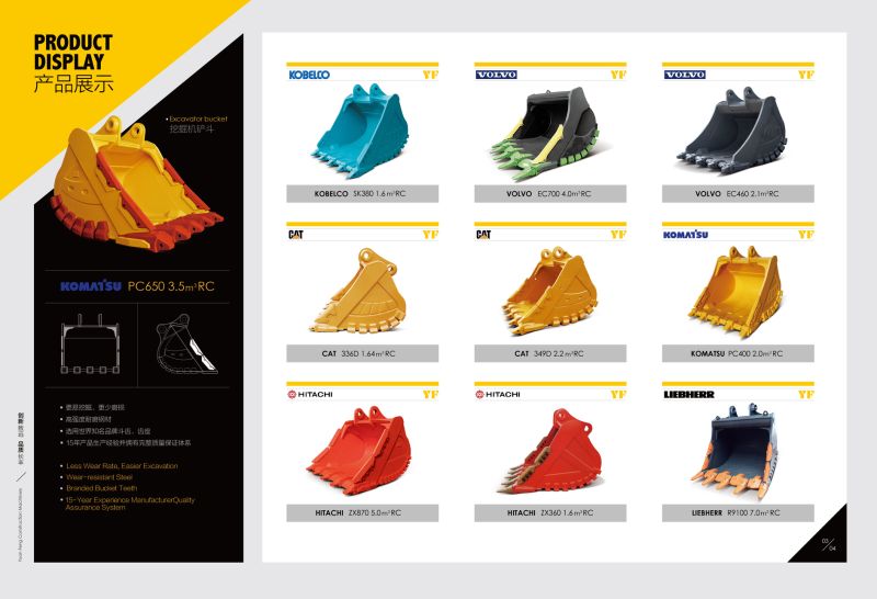 Hot Sale Excavator Accessories of Heavy Duty Buckets