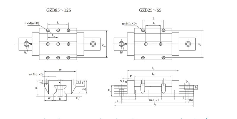 Linear Motion Guideway Linear Rail Guide Linear Rail Gzb25