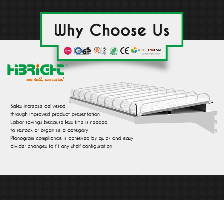 Supermarket Gravity Feed Roller Shelf for Beverage Refrigerators