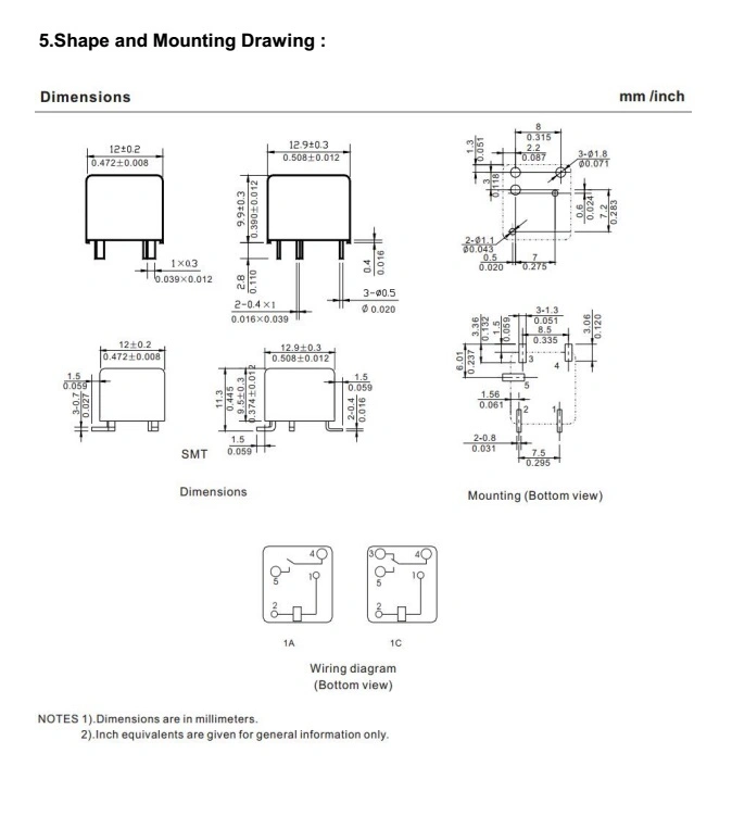 Miniature Automotive Relay PCB& Plug-in Mounting Methods 20A 30A 14VDC Auto Parts (WL23K)