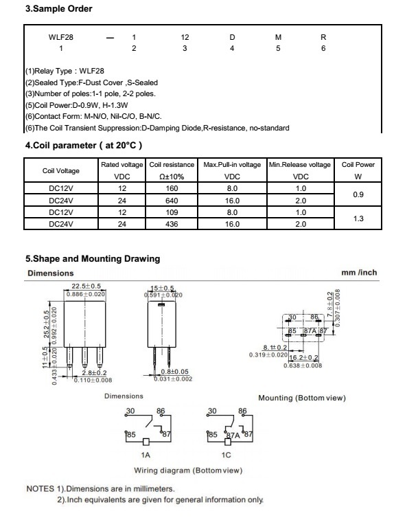 Good Quality Hot Sale High Quality Auto Universal Auto 14V 35A 40A Automotive Relay PCB Wlf28