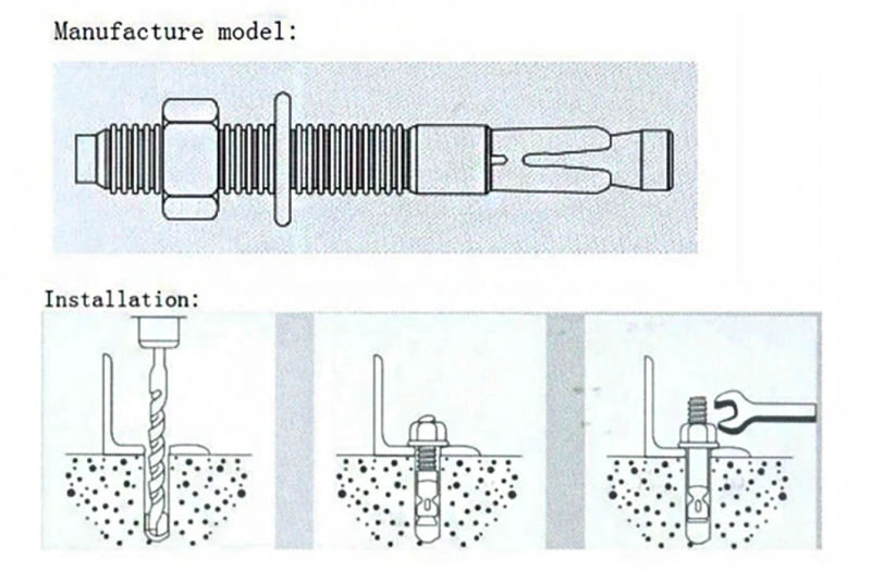 Bolts ASTM A307 M10 Wedge Price Anchor Bolt