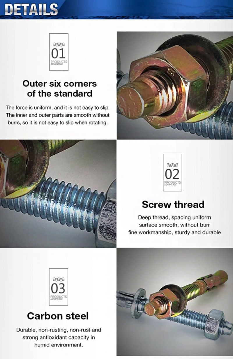 Bolts ASTM A307 M10 Wedge Price Anchor Bolt