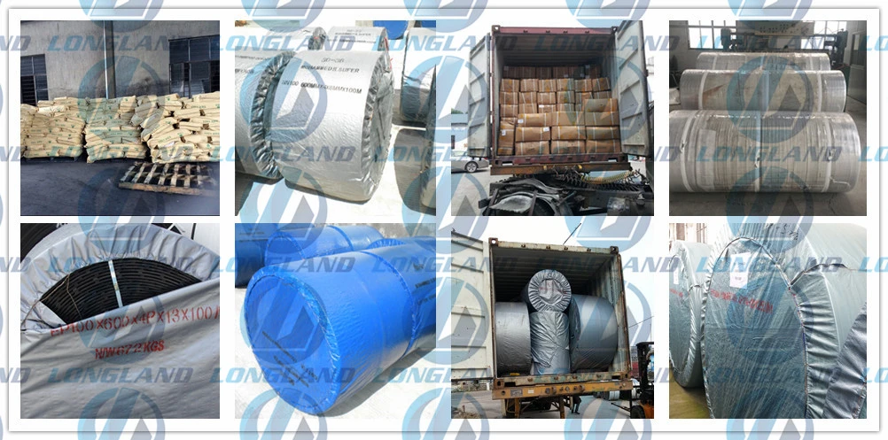 Coal Feeder Belt 838mm Width 3ply (4.5+2) mm 18MPa Ep200 Total Thickness 8.5-9.5mm Conveyor Belt