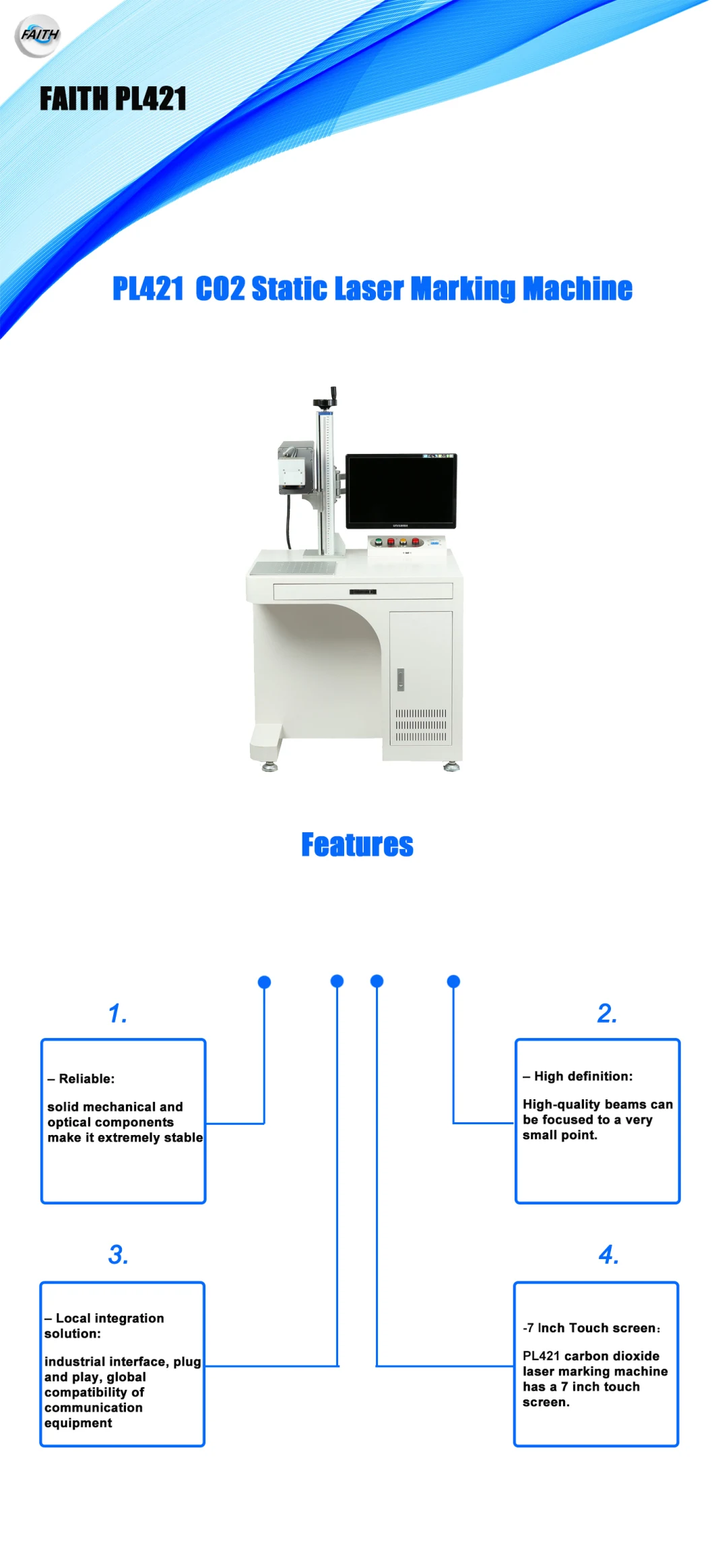 Steel Plastic Pipe Aluminum Foil Laser Coding Equipment Pl-421 Static Marking Machine