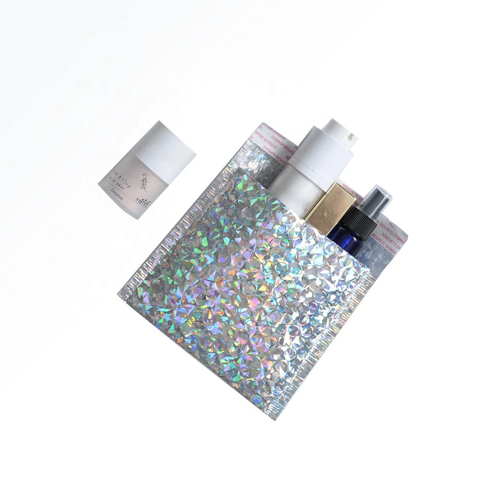 Custom Made Golden Silver Aluminum Foil Metallic Glitter Holographic Poly Bubble Mailer