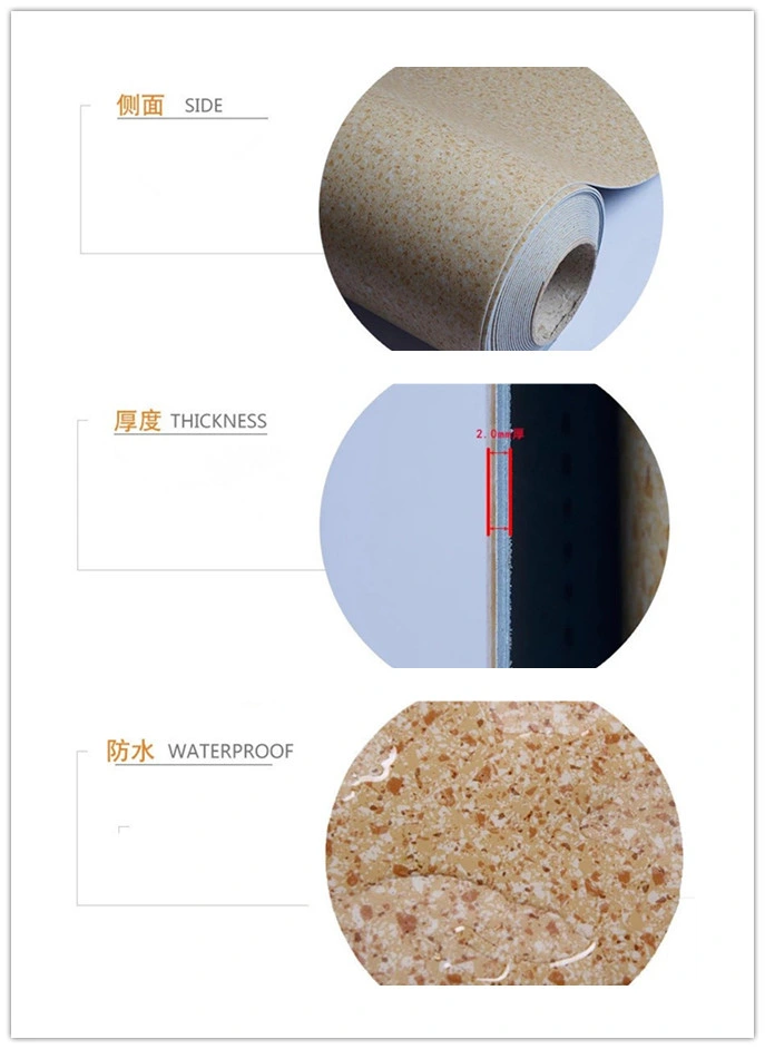 Heterogeneous Anti-Slip Commercial Vinyl Flooring Roll 0.35mm PVC Vinyl Flooring Sheet for Education Center/Mall PVC Sheet/Roll