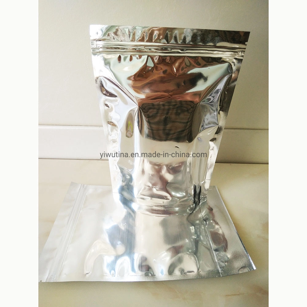 Holographic Mylar Ziplock Bags Aluminum Foil Hologram Food Pouch Zipper Reclosable Stand up Bag