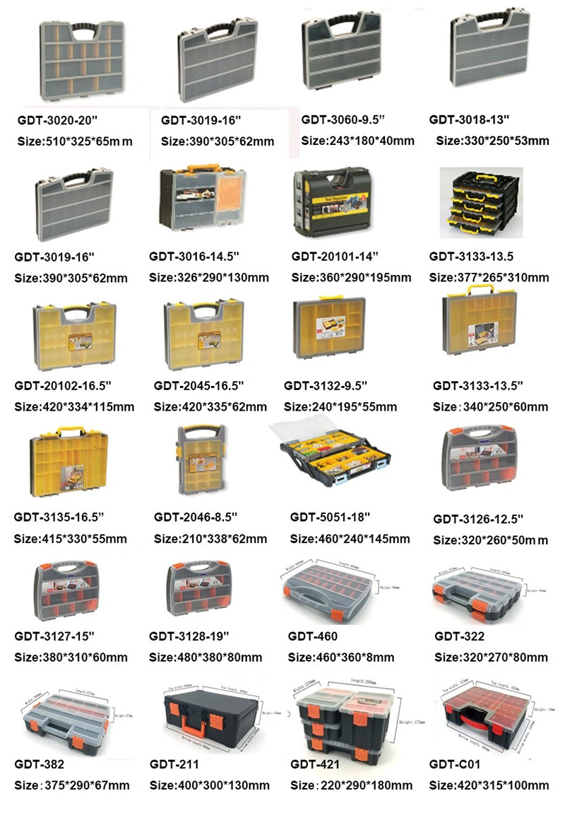 Superior Quality Adjustable Transparent Plastic Storage Box Plastic Tool Case Compartment Boxes