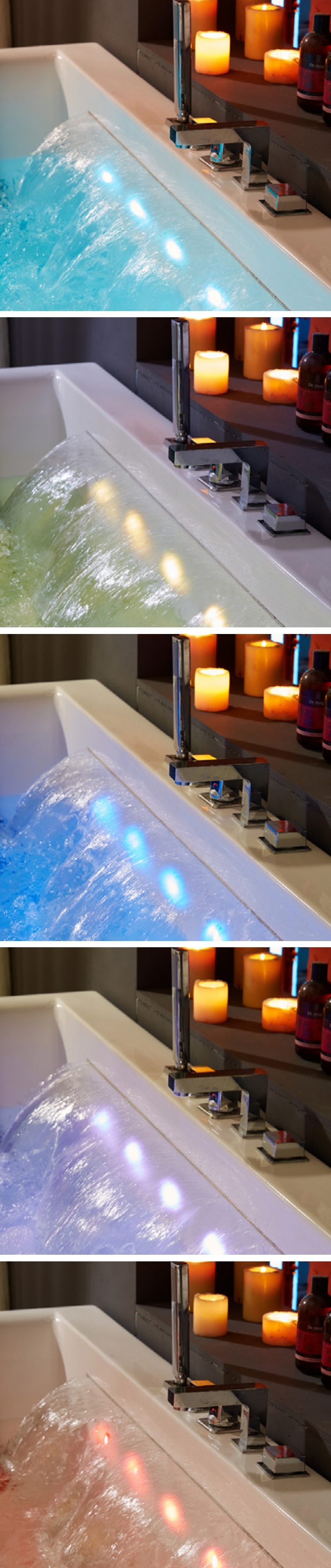 Beautiful with Colorful Light Hot Bath Two Persons Whirlpool Massage Bathtub