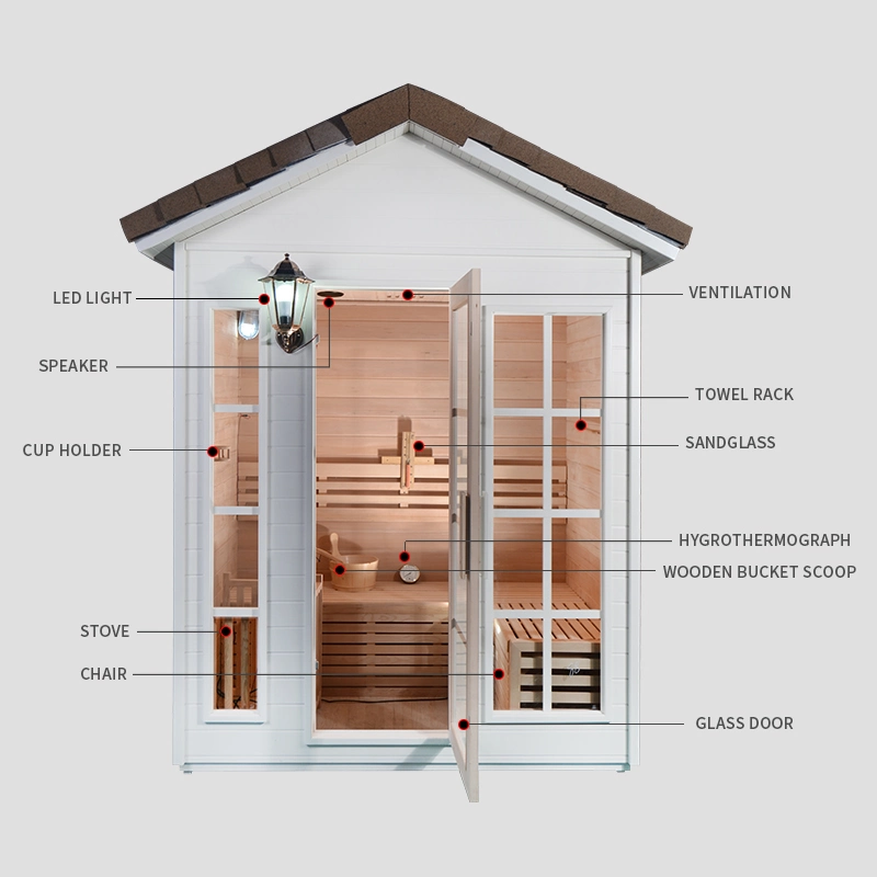 Outdoor Dry Sauna Standard Size 2 Person Sauna Room