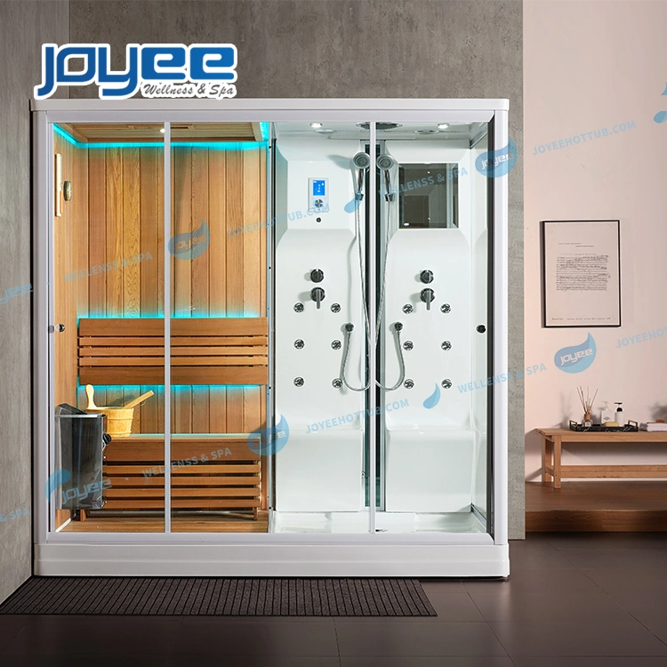 Double Zone 2 People Luxury Wet Steam Sauna Shower Combo Bath Steam Shower Room