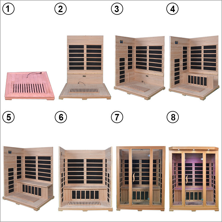 High Quality Red Cedar Far Infrared Sauna Room for 3 Person