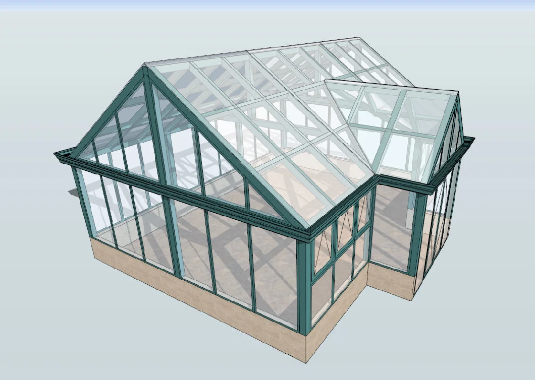 Manufacturer Outdoor Patio Aluminium Frame Free Standing Glass House Sunroom Roof Conservatory Sunroom Renovation