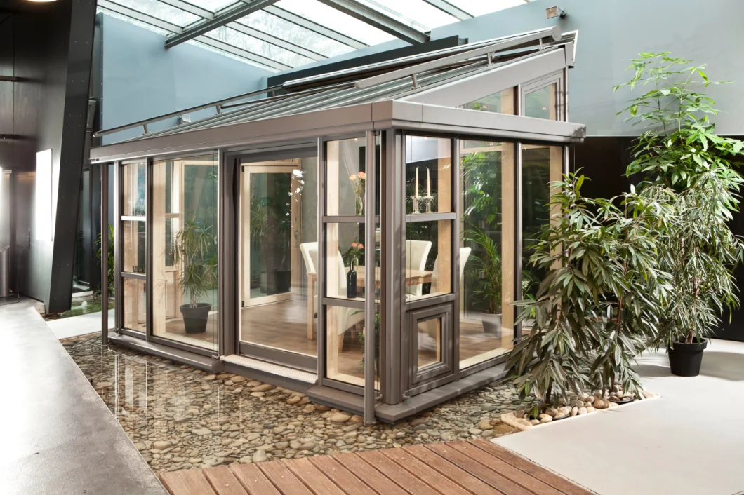 Roomeye Wood Aluminum Sunroom Conservatory Glass House