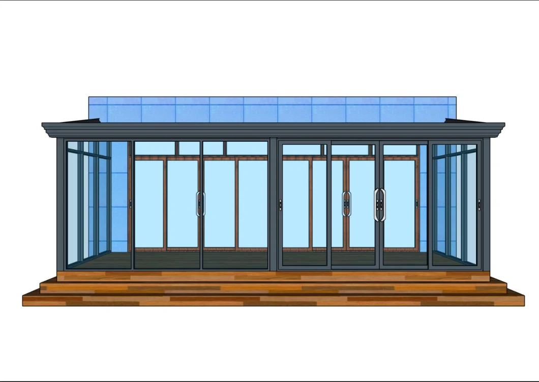 Customized High-Quality Aluminum Winter House Greenhouse Sunroom|Aluminum Sunroom for Outdoor Garden with Factory Price and Skylight