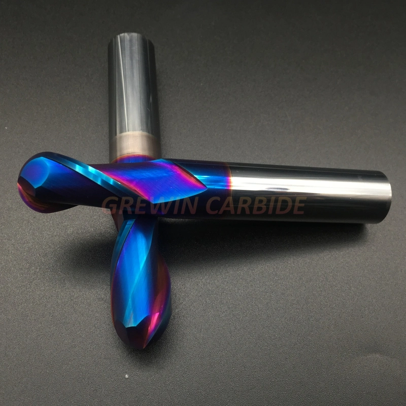 Gw Carbide-Blue Coating 4 Flutes Grinding Ball Nose End Mills/Solid End Mill