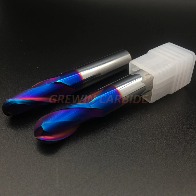 Gw Carbide-Blue Coating 4 Flutes Grinding Ball Nose End Mills/Solid End Mill