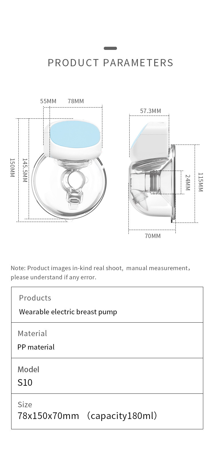 Wearable Electric Breast Pump Portable Breast Pump for Baby