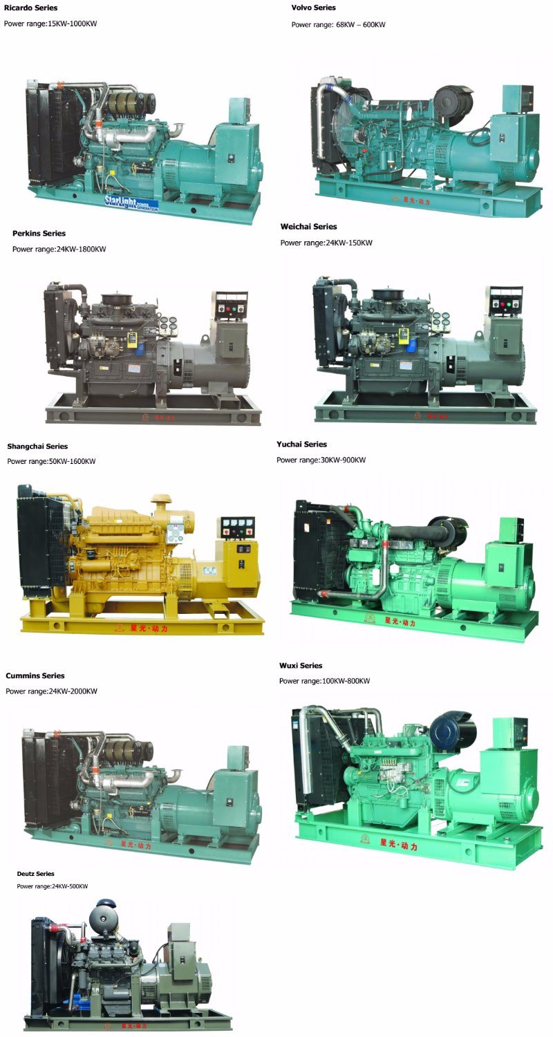 20kw to 1000kw Silent Diesel Generator Cummins/Perkins/Volvo Diesel Engine Generating Sets