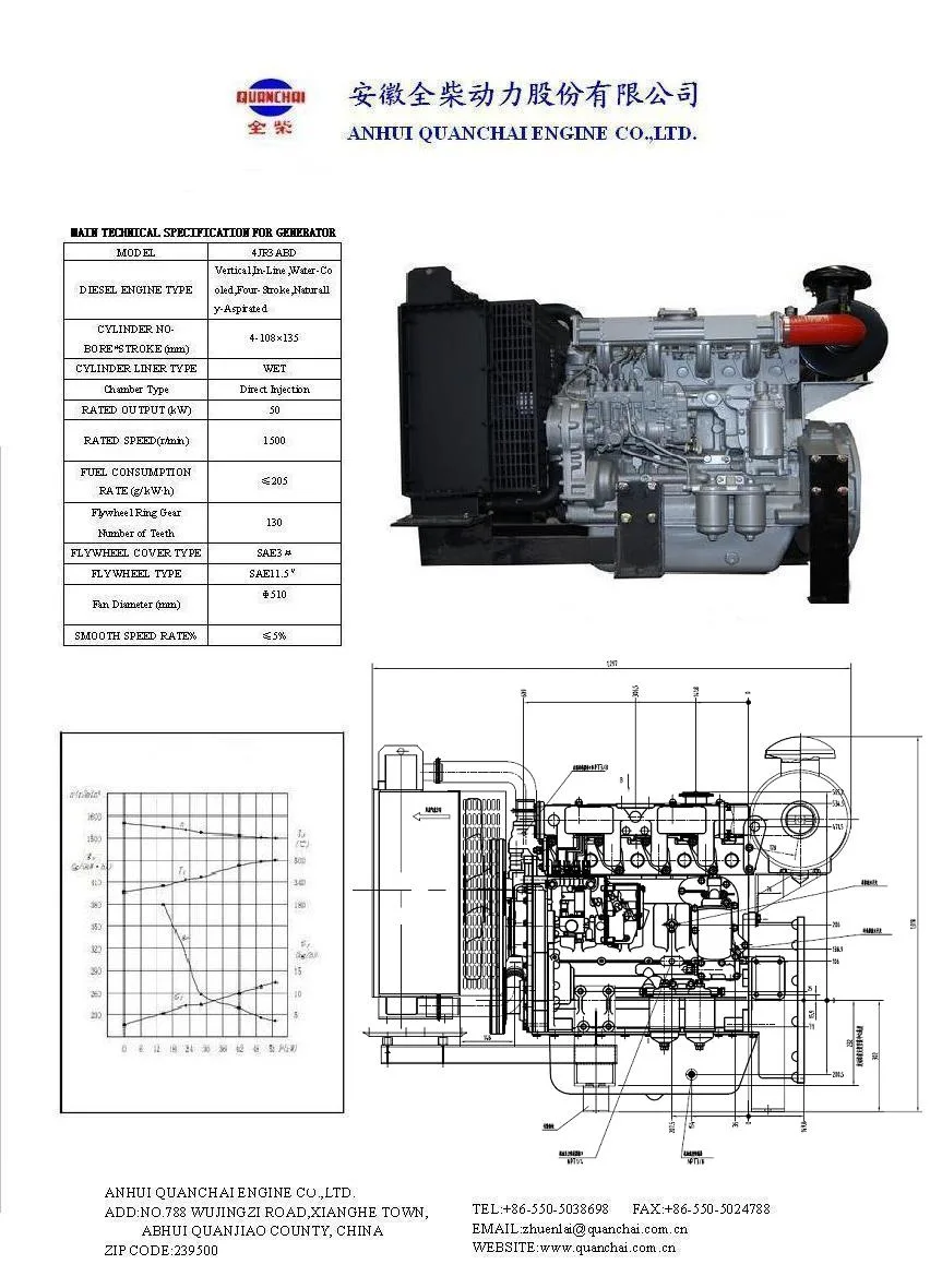 Big Power Six Cylinders Quanchai Technology Diesel Engine for Generator Use