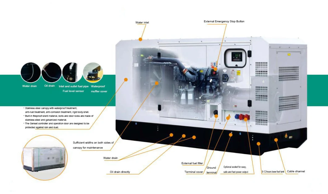 Prime Power 16kVA Yangdong Diesel Engine 13kw Generator with Denyo Silent Type