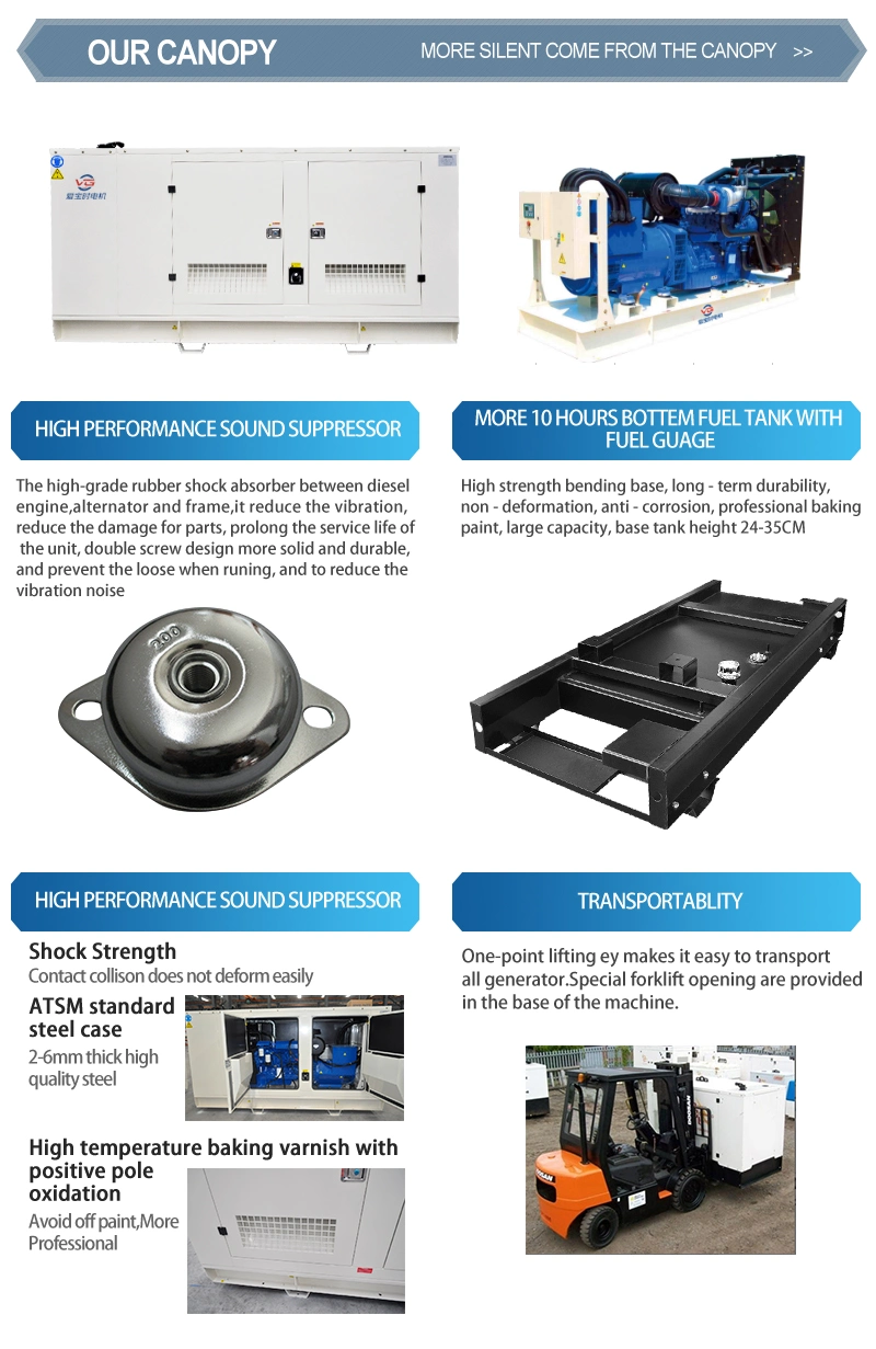 20kVA 30kVA 200kw 250kVA Diesel Generator Set, AC 3phase Silent Diesel Generator