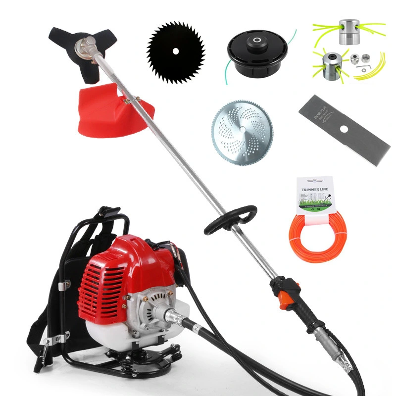 New High Quality Petrol Backpack Brush Cutter Grass Cutter with 52cc Petrol 2 Stroke Engine Multi Brush Trimmer Strimmer