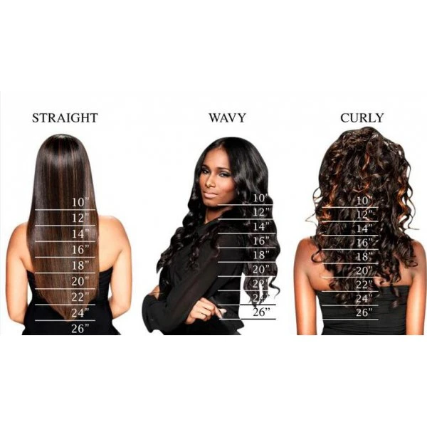 Clip in Synthetic Hair Extensions Wavy N° 1 (black) Max Volume 180g 24 Inch