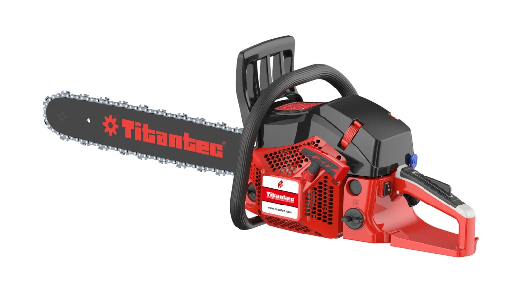 Titantec 58cc 2 Strokes Easy Start Long Chain Petrol Powerful Chain Saw Wood Cutting Machine Gasoline Chainsaw