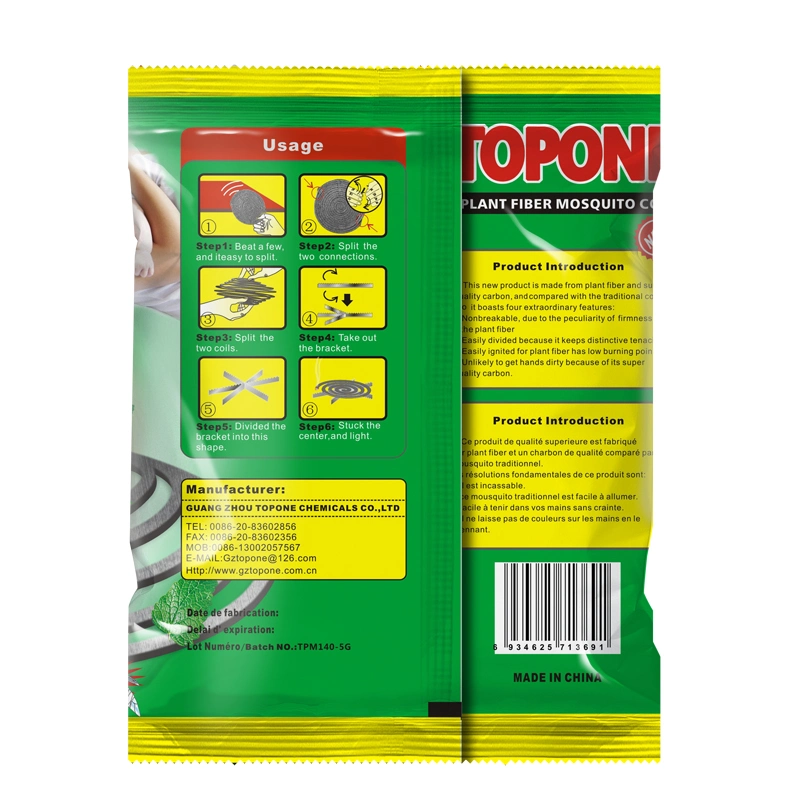 Topone Brand Factory Price Medicinal Plants Names Natural Plant Fiber Mosquito Coil