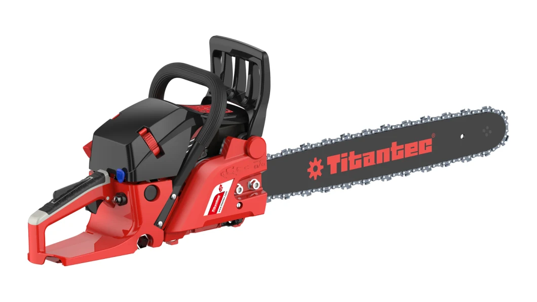 Titantec 58cc 2 Strokes Easy Start Long Chain Petrol Powerful Chain Saw Wood Cutting Machine Gasoline Chainsaw