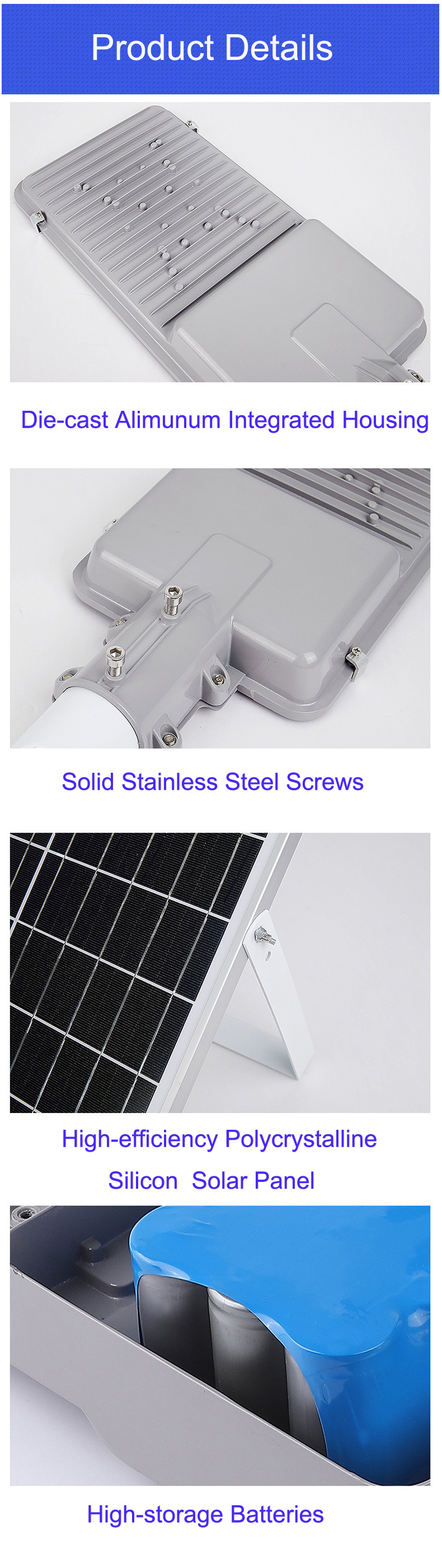 Super Bright LED Solar Light Street Light 400W Cool White