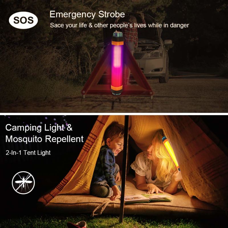 Collapsible Mosquito LED Camping Lantern Flashlight, Collapsible Outdoor Lamp Solar Light Camping