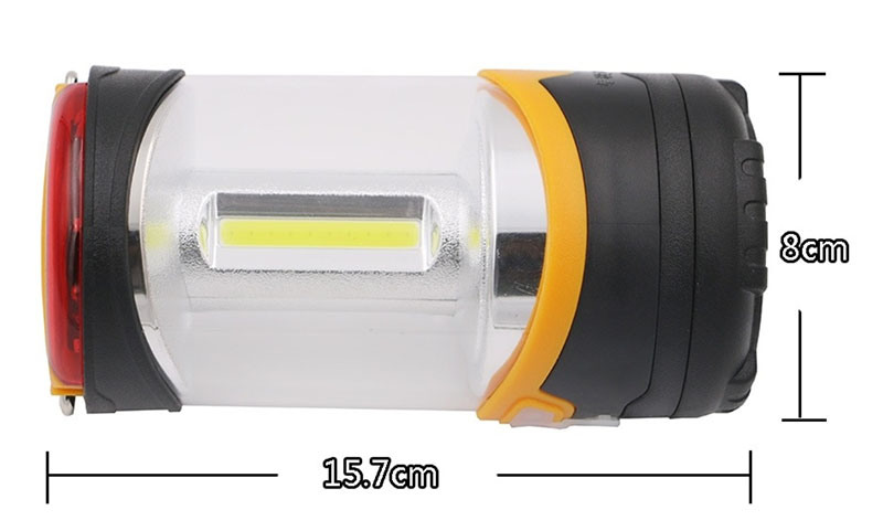 Rechargeable Camping Lantern with Red Warning Light and Hook for Camping, Hiking, Night Walking, Emergency Use