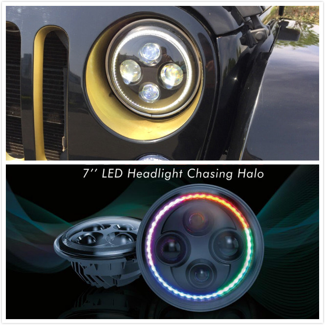 6500K Round Head Light 7 Inch Universal Intelligent Auto Headlights