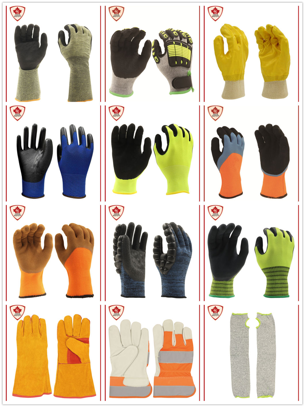 Cut Level B Industrial Yarn/Glass Fiber Shell PU Palm Coated Safety Gloves