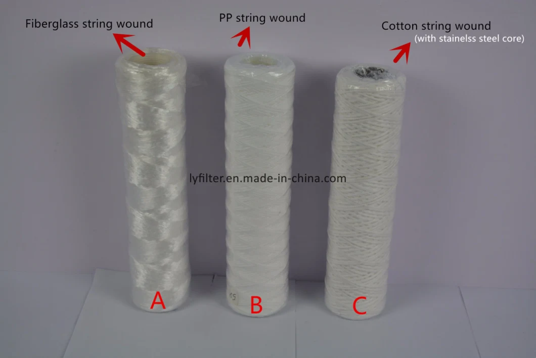 PP/Fiberglass/Cotton Yarn String Wire Wound Filter Cartridge