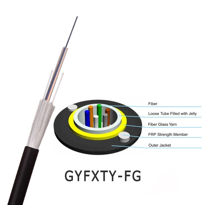 Outdoor Round FRP Glass Yarn Strength Member 8 Core Singlemode Fiber Cable Optic