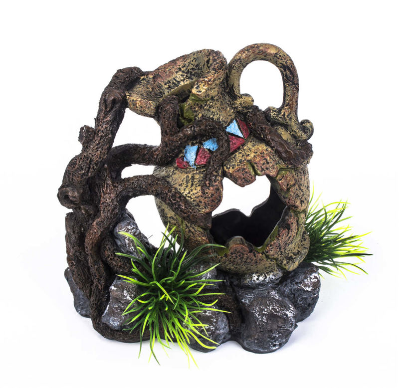 Aquarium Fish Tank Ornament Pirate Treasure Jar Cave Decorations