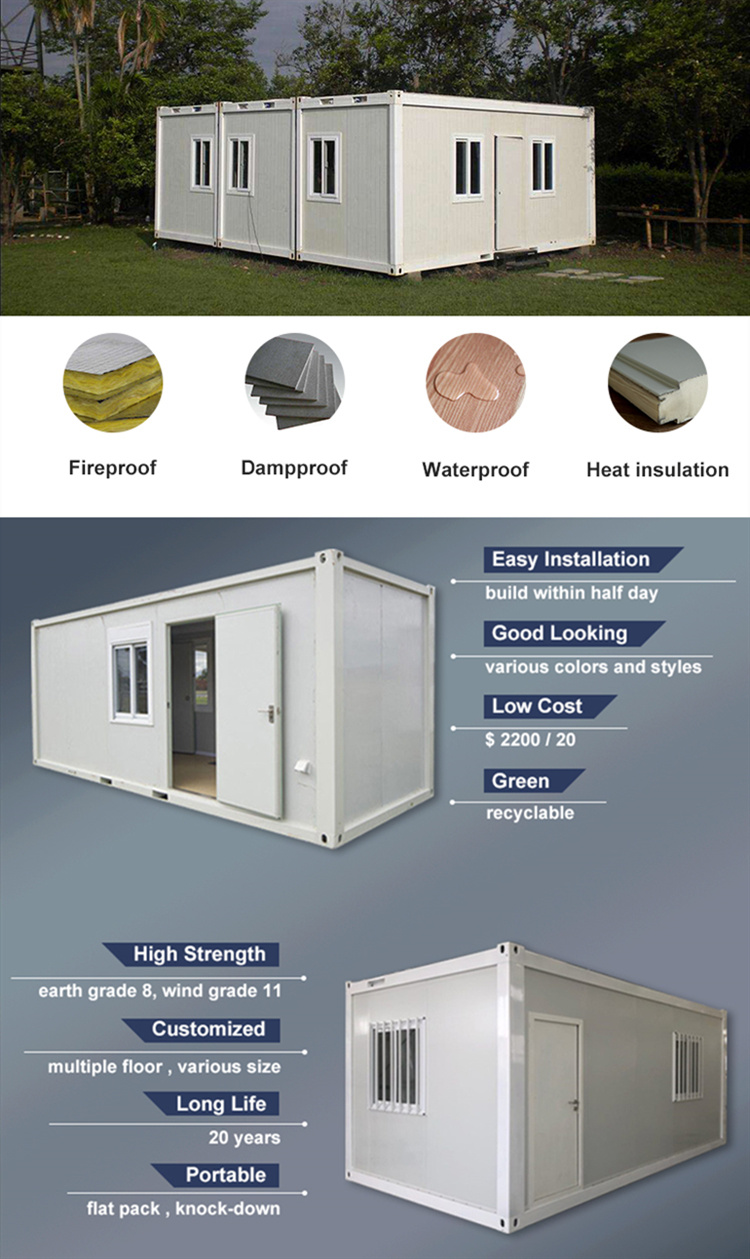 Container House Miniature Prefabricated 2 Bedroom Plans for Sale