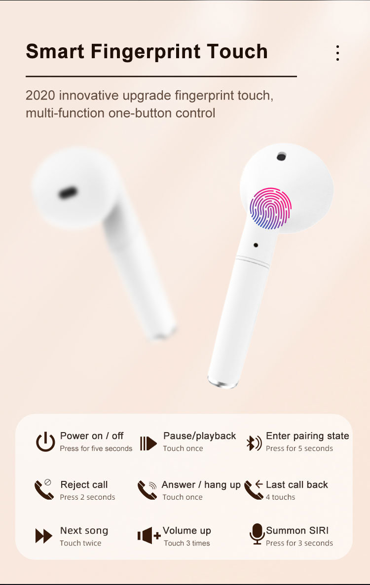 True Wireless Earbud with Charging Case Wireless Charging Available