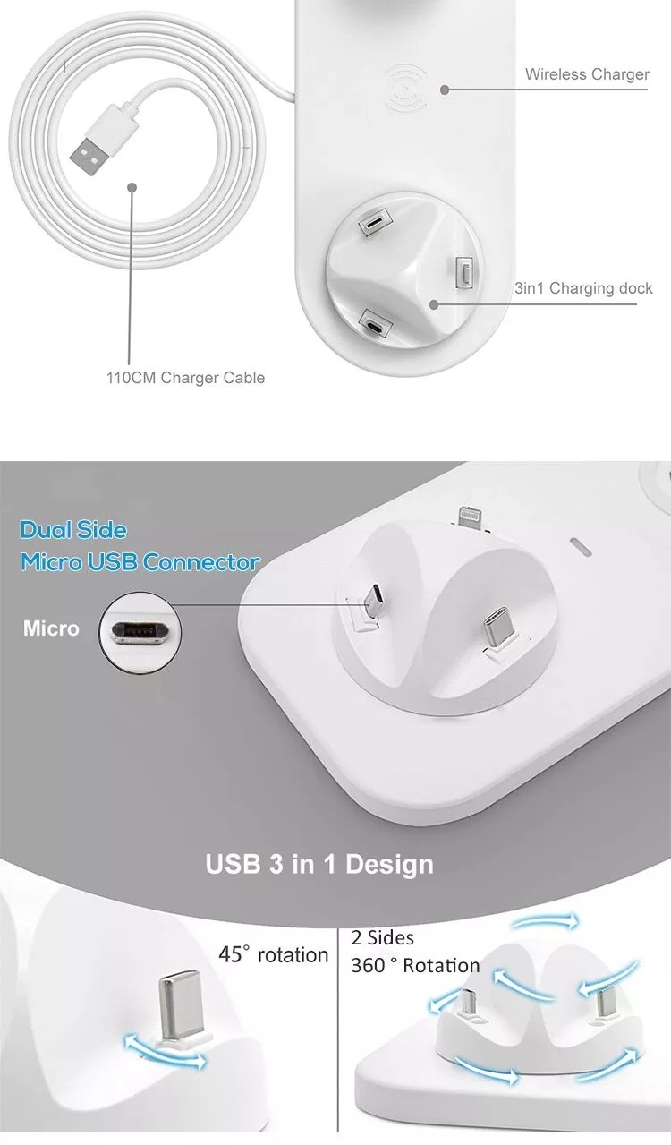 Factory 3 in 1 Night Light Wireless Charging Wireless Charger