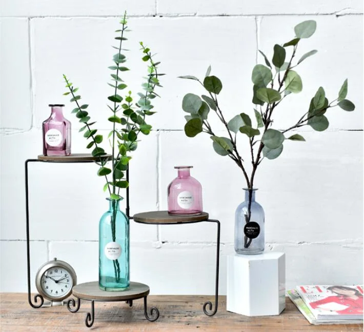 Vss Colored Tall Glass Stem Vase for Tabletop Decoration